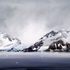 Painting of Antarctic Sound in grey weather