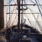 Painting of the Beagle replica Punta Arenas