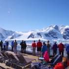 Passengers on a perfect day in Antarctica