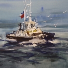 The tug (exit Santiago)