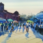 Painting of saturday market