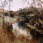 The-Moorabool-River-at-Russells-Bridge-WC-37x-54cm