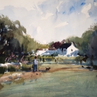 A-Walk-by-Otterton-Mill-Kent-UK-WC-40-x-30cm