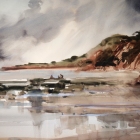 Beach-at-Sidmouth-Devon-UK-WC-74-x-54cm