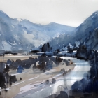Painting of Simpson Valley Coyhaique
