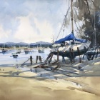 Painting-of-boat-repairs-Cooktown