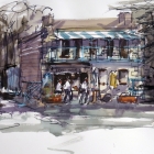 Pen-and-wash-of-Angus-House-Strathalbyn-