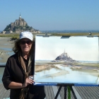 Amanda painting Mont Saint Michel