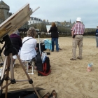 The group watching the demonstration from St Malo