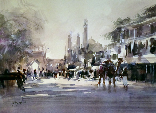 Agra Street Scene WC (32 x 23cm)