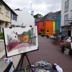 Pen and wash of street in Kinsale