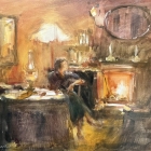 By-The-Fire-Oil-behind-glass-framed-40x70cm