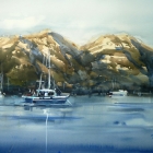 Demonstration painting of the Hazards Coles Bay