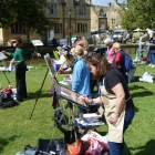 The group painting at Bourton-on-the-Water