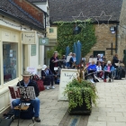 The group painting at Stow-on-the-Wold